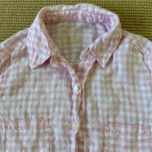 Lilly Pulitzer SEA VIEW LINEN BUTTON DOWN TOP, XS